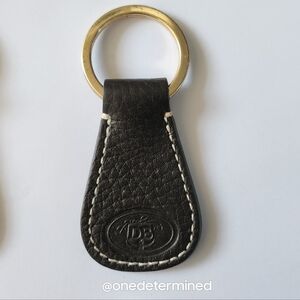 Dooney Dark Brown Leather Key Fob